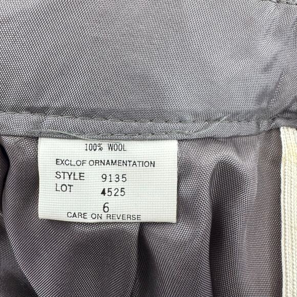 Vintage Wool Gray Pencil Skirt Front Slit Classic 1960s USA Size 6 - Picture 5 of 9